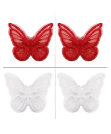 Babyqlo Butterfly Hair Pins Set Vibrant Red & White - 2 Pairs