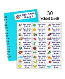 Twinkle Hands Personalized Waterproof Labels Ultimate Boys Theme - 30 Pieces