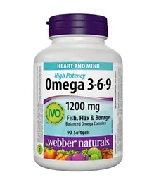 WEBBER NATURALS Omega 3-6-9 Dietary Supplement - 90 Softgels
