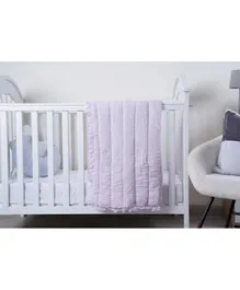 PAN Home Frayed Baby Quilt Blanket - Lilac