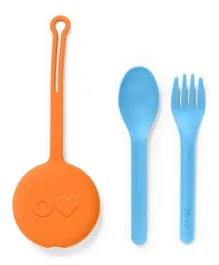OmieBox OmiePod Kids Cutlery With Holder Set - Sunrise