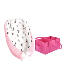 Star Babies Baby Sleeping Pod + Caddy Diaper Organizer - Pink