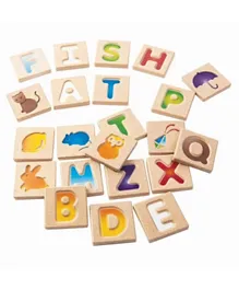 Plan Toys Wooden Alphabet A-Z (Gradient) Sustainable Play - 26 Pieces