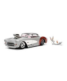 Jada Looney Tunes 1967 Chevy Corvette With Bugs Bunny Figurine