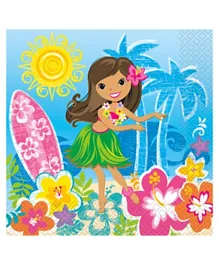 Unique Blue Hula Beach Party Napkins - Pack of 16