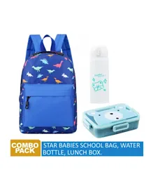 طقم العودة إلى المدرسة من ستار بيبيز شاملاً حقيبة ظهر وزجاجة ماء وعلبة غداء أزرق - 10 إنشات