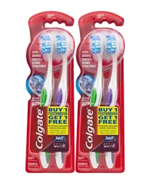 Colgate 360 Optic White Soft Whitening Toothbrush Value - Pack of 2