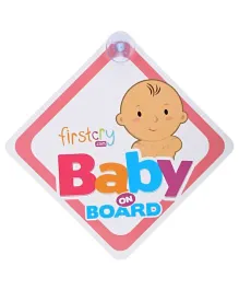 Babyhug Baby On Board Sign With Suction Cup - Multicolor