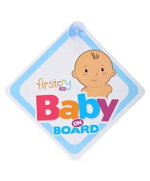 Firstcry Baby On Board Sign With Suction Cup - Blue