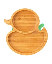Eco Rascals Bamboo Duck Suction Plate - Green