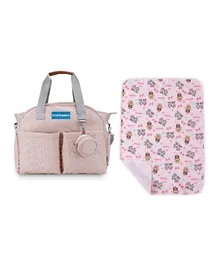 Star Babies Diaper Bag with Pacifier Bag and Reusable Changing Mat Printed - PInk