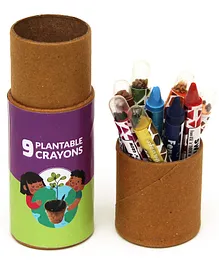 Save the Planet Ecofriendly Colored Crayons Pack of 9 - Multicolor