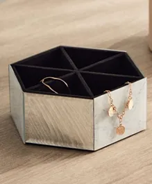 صندوق مجوهرات زجاجي بتشطيب معدني لاماك من هوم بوكس
