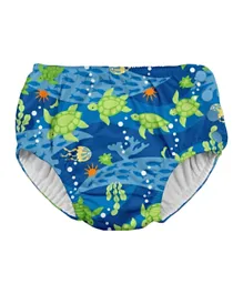 Green Sprouts Snap Reusable Absorbent Swim Diaper Turtle Journey - Royal Blue