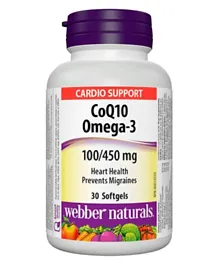 Webber Naturals  COQ10 Omega-3 Dietary Supplement - 30 Softgels