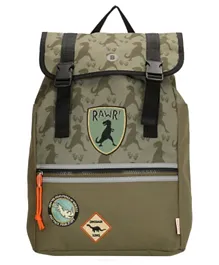 Beagles Dinosaur Flap Backpack Olive - 15 Inches