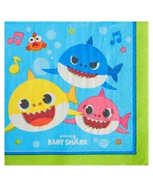 Party Centre Baby Shark Beverage Tissues -Pack of 16