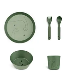 Citron Dino Bio Based Tableware Set - Green