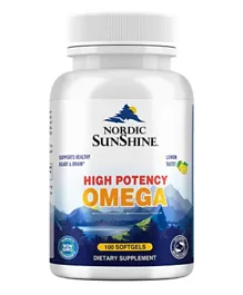Nordic Sunshine High Potency 1280Mg Omega 100 Softgels - 08333