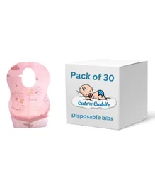 Cute 'n' Cuddle Disposable Bibs Pink - Pack of 30