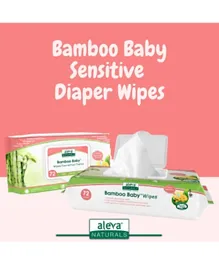 Aleva Naturals Bamboo Baby Wipes Sensitive - 72 Pieces