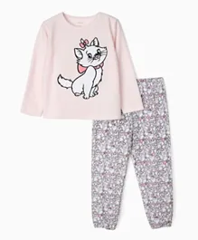 Zippy Kid Cat Print Pyjamas Set - Light Pink
