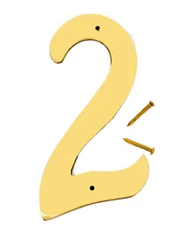 Hy-Ko Brass Number 2 Sign - 4 Inches