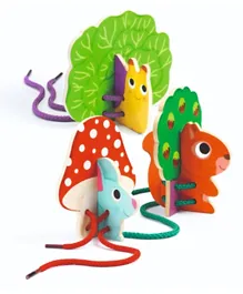 Djeco Lace-up Duo Multicolor Wooden Figures Game - 3 Pieces