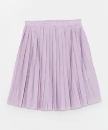 LC Waikiki Solid Pleated Skirt - Purple