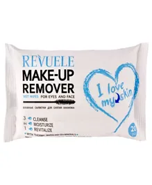 REVUELE I Love My Skin Make-up Remover Wipes - 20 Pieces