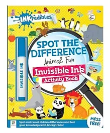 Inkredibles Spot the Difference Animal Fun Activity Book With Invisible Ink Pen - English