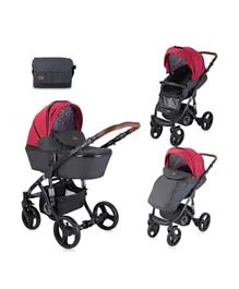Lorelli Classic Baby Stroller Baby Stroller Rimini+Mama Bag Red & Black