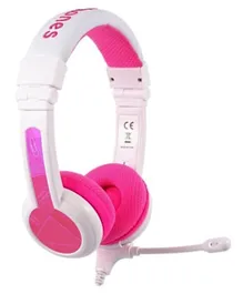 Buddyphones School Plus Kids Headphones with High Performance Beam Mic - Pink