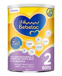 Bebelac Nutri 7 In 1 Palm Oil Free Follow On Cow's Milk Formula Stage 2 - 800g