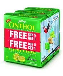 Godrej Cinthol Soap Lime With Deodorant Pack Of 6 - 125g Each