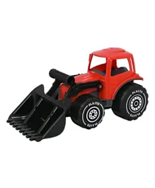 Plasto Tractor With Frontloader - Red