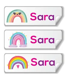 Twinkle Hands Personalized Waterproof Labels I Love Rainbows - 30 Pieces