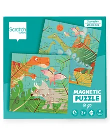Scratch Europe Magnetic Puzzle Book To Go Dinosaurs - 40 Pieces