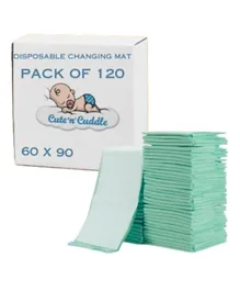 Cute 'n' Cuddle Disposable Changing Mats Green - Pack of 120