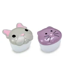 Melii Bulldog & Cat Snack Containers - 2 Pieces