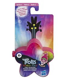 DreamWorks Trolls World Tour Tiny Dancers Series 3 Collectible Wearable Toy Figures With Double Ring or Clip Pack of 1 - Assorted Colors and Designs