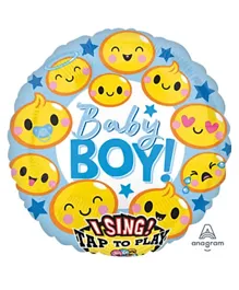 Party Centre Baby Boy Emoticon Sing A Tune Balloon - 28 Inches