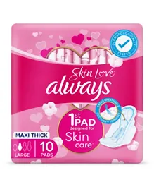 Always Skin Love Large Thick Sanitary Pads Natural Lavender - 10 Pieces