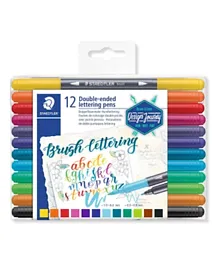 Staedtler Lettering Double Ended Brush Pen Set - Pack of 12