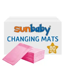 Sunbaby Disposable Changing Mats Pack of 80 - Pink