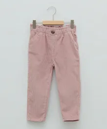 LC Waikiki Solid Paperbag Fit Trousers - Light Pink