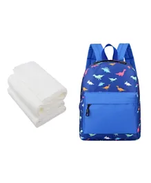 ستار بيبيز حقيبة مدرسية مع منشفة يمكن التخلص منها 3 قطع - أزرق 10 بوصة