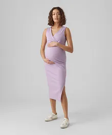 Mamalicious Bodycon Fit V-neck Dress - Lavender