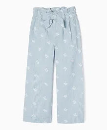 Zippy Palm Tress All Over Striped Pants - Blue