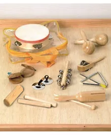 Commotion Distribution Wooden 16 Pieces Percussion Set - Brown